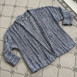 Margaret O’Leary Women's Blue Knit Open Front Cardigan Sweater